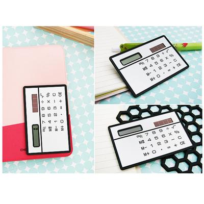 Solar Power Calculator 8 Digit Display Basic Standard Calculators Mini Ultra Thin Calculator for Business Office School