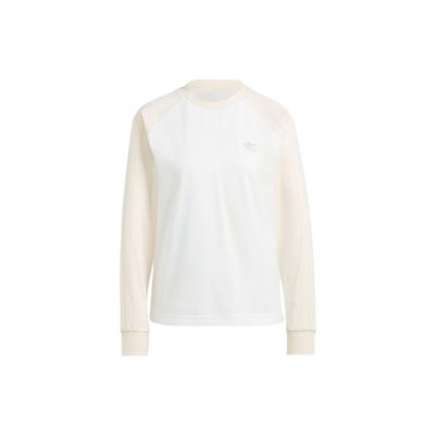 Originals Long Sleeve Tee With Letter Print American Vintage Color Block Sport Crew Neck Women Tops Yellow IN4137