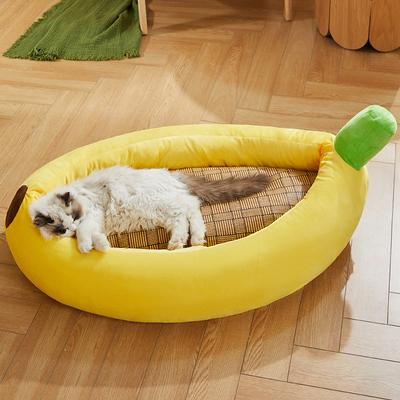 Banana Cat Bed Cute Cat Mat Beds Warm Durable Portable Pet Basket Kennel Dog Cushion Cat Supplies