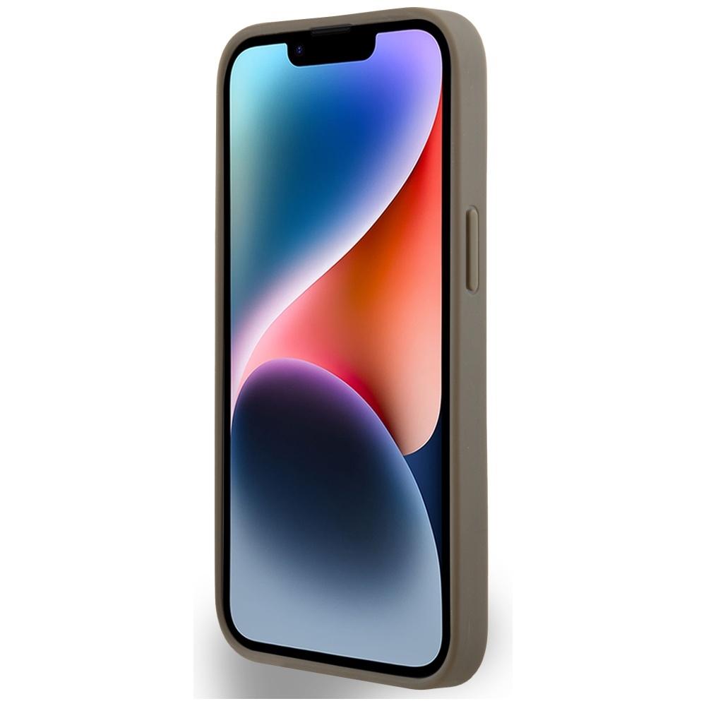 Dkny Dkhmp15Spsospw Iphone 15 / 14 / 136.1 Brązowy/Brown Hardcase Leather Printed Pattern Metal Logo Magsafe