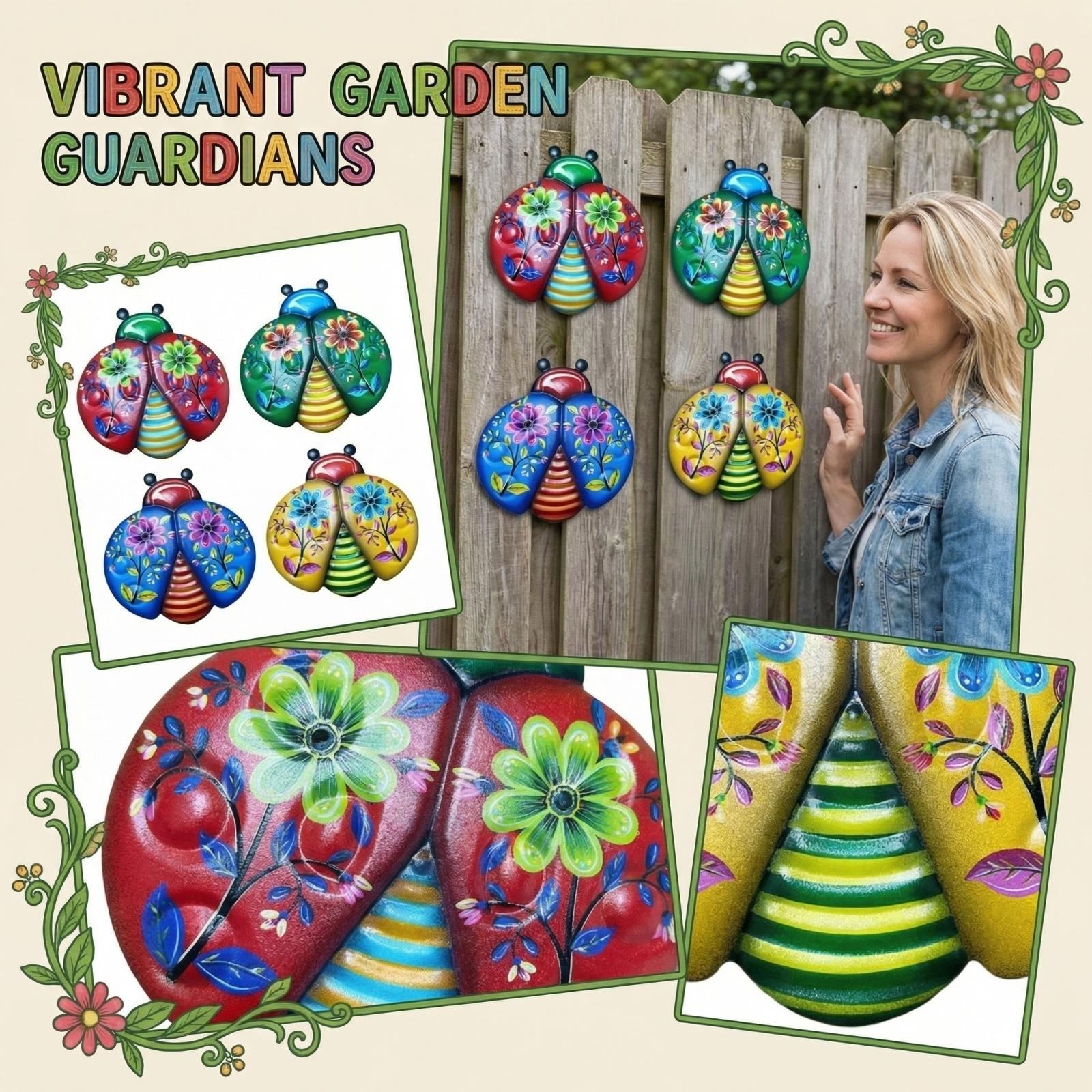 4PCS Metal Outdoor Wall Decoration Insect  Decoration Ornaments One Size