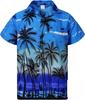 Camisa Hawaiana con Palmeras Tropicales Impresión 3D Para Hombres/Mujeres Verano Casual Moda Manga Corta Camisas Botón Arriba Blusa de Vacaciones