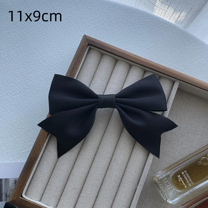 Black Bow Brooch With Ribbon And Safety Pin Simple Corsage Women'S Clothing Accessories Fashion Jewelry