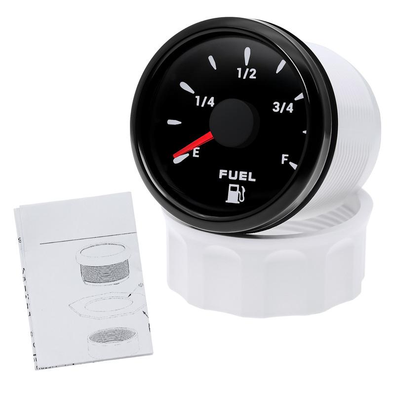 0-190Ohm Fuel Level Gauge 7 Color Light 240-33Ohm Oil Tank Level Meter Indicator 52MM Fuel Gauge for Marine RV Car 12V24V Custom