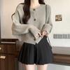 Bat Sleeve Knitted Cardigan for Women In Autumn Paired with Korean Style One Neck Loose Sweater and Short Jacket
