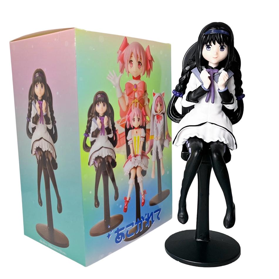 Puella Magi Madoka Magica Personnage d'Anime Akemi Homura/Madoka Posture assise Figurines PVC Modèle de Collection Cadeau pour les fans d'Anime