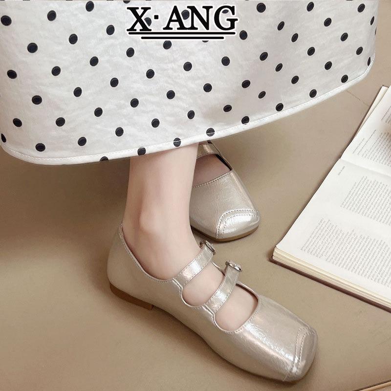 Leather Soft Sole Is Not Tired of Women's Shoes Mary Jane Shoes, New Summer with Skirts and One Pedal Single Shoes