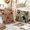 1/4pcs Toucan Flower Cushions Pillowcase Polyester Cushion Cover Throw Pillow Pillowcover Home Car Sofa Decor