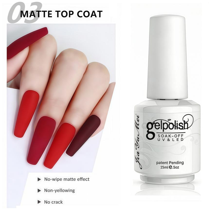 Koudan Long-lasting Gel Nail Polish Set - Firm Base & Top Coat