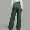 Pantaloni in Lino a Gamba Larga con Chiusura a Incrocio Vita Alta Design Sovrapposto Vestibilità Rilassata da Donna per Ufficio Casual