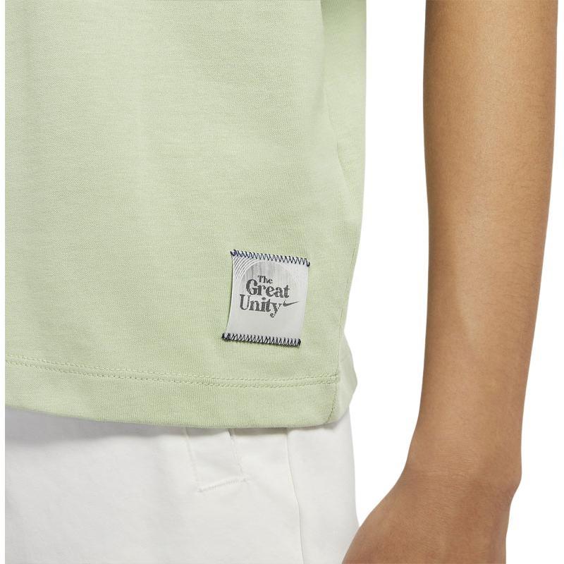 Nike T Shirts Women's Melon Green Crew Neck Moderate Straight Fit DM7904-343