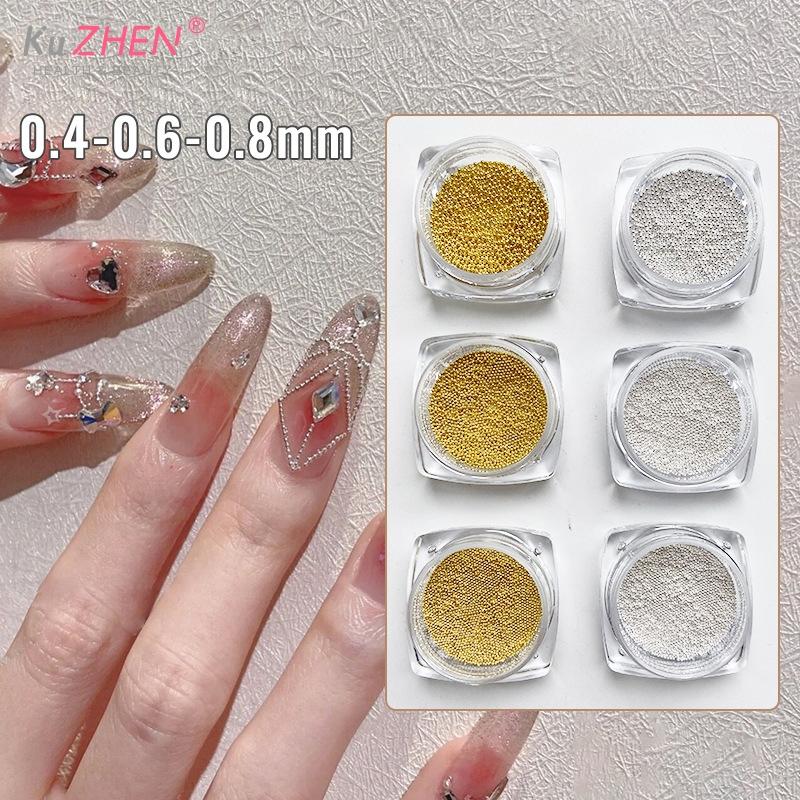 0.4mm-1.5mm Nail Art Beads Steel Ball Metal Micro Caviars Alloy Nail Art Rhinestones Jewelry Manicure Accessories DIY Ornaments