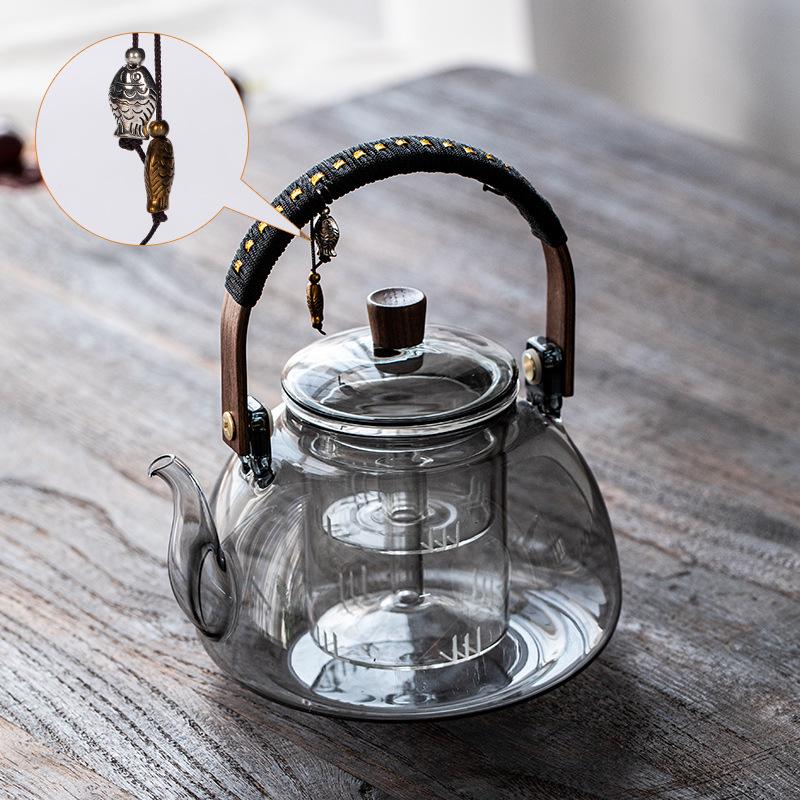 Glass Tea Kettle & Brewing Set for Induction Cooker: White Pot for Boiling, Steaming & Health-Preserving Tea at Home