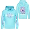 Kids' Long Sleeve Loose Pullover Letter Print Drawstring Hooded Sweatshirt