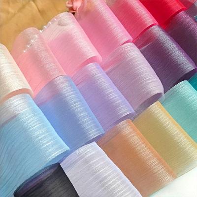 5M Pleated Chiffon Ribbon 6cm Wide Bow Ribbon New Tulle Yarn Hairwear Bouquet