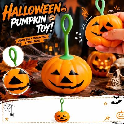 Halloween Pumpkin Slow Rebound Stress Relief Soft Toy for Adults and Children with Funny Scary Expression Squeeze Squishy Sensory Toy