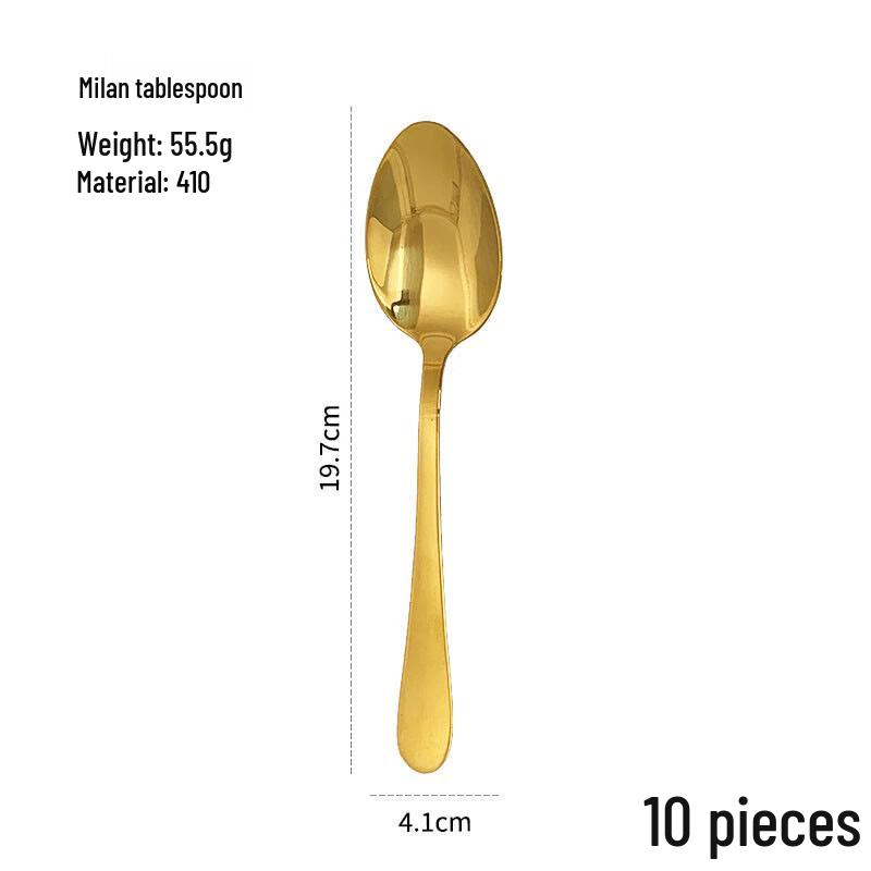 Maidekai 316L Stainless Steel Gold Spoon Set (10-Pack)