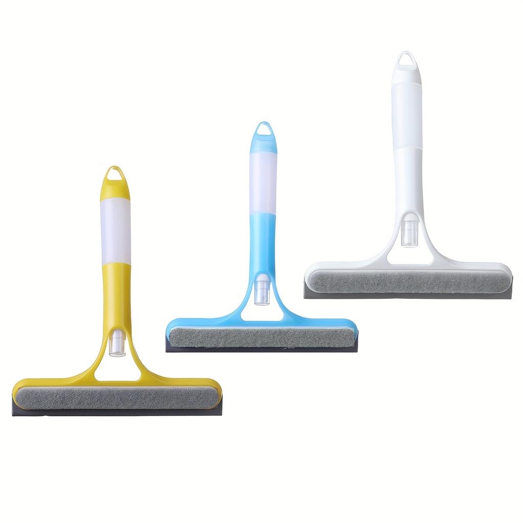 3-In-1 Multi-Functional Glass Cleaning Tool with Sprinkler, Polypropylene (PP) Plastic, for Bathroom, Kitchen, Living Room, Bedroom, Toilet
