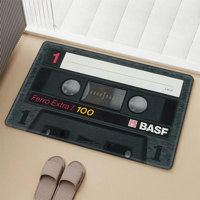 Vintage Cassette Music Tape Door Mat Home Bathroom Anti-slip Foot Rug Bedroom Living Room Entrance Decor Carpet Kitchen Doormats