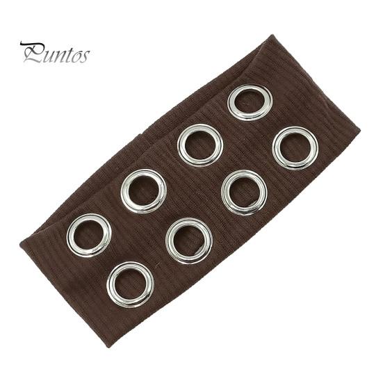 

Women Hair Band Hollow Design Metal Elements Soft Breathable Hair Rope Sports Yoga Party Women Hair Accessories кофейный