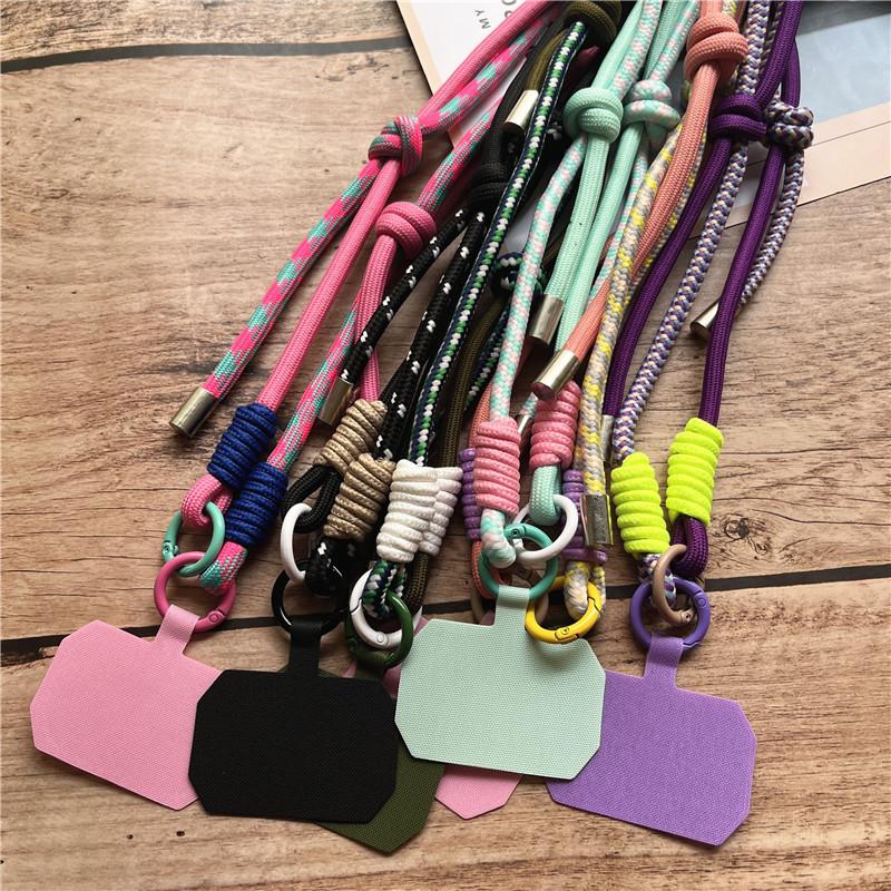 Mobile Phone Lanyard With Patch Shoulder Phone Strap Crossbody Smartphone Strap Colorful Pendants Anti-lost Keychain Lanyard