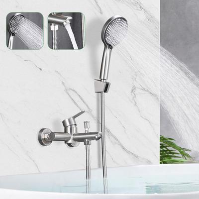 Shower Set - NETTLIFE - Bathtub/Shower Set - Metal Faucet - 3-Function Hand Shower - Nickel