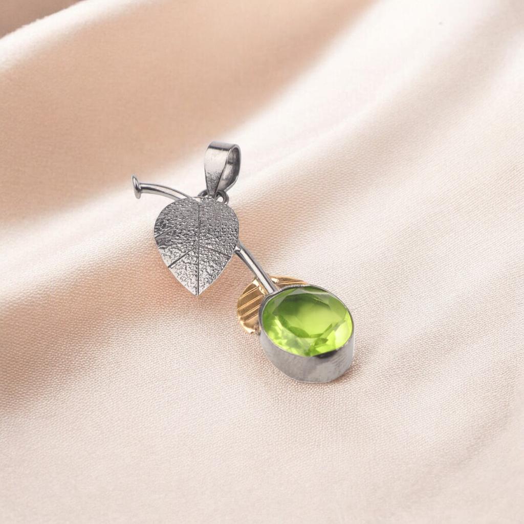 Rare Peridot Gemstone Pendant 925 Sterling Silver Handmade Jewelry Unique Gift PP-55-12
