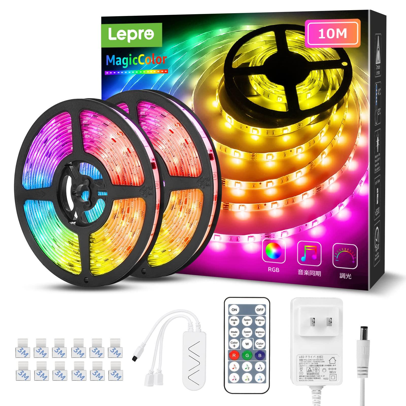 

Lepro LED Strip RGBIC Rainbow MagicColor Flowing 10m Addressable Tape with Music Moving LED Remote Dimmable and 300 Christmas Indirect Game Strip