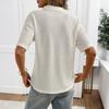 Women's Collared Color Knit Pullover Loose Short,sleeved T,shirt