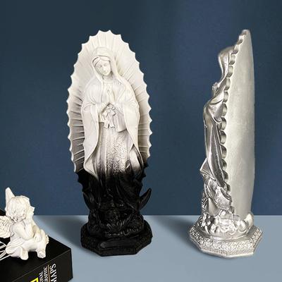 Artisanat en Résine Vierge Marie Sculpture Chrétienne Sculpture de Déesse Catholique Figurines Décoratives Accessoires de Décoration pour la Maison