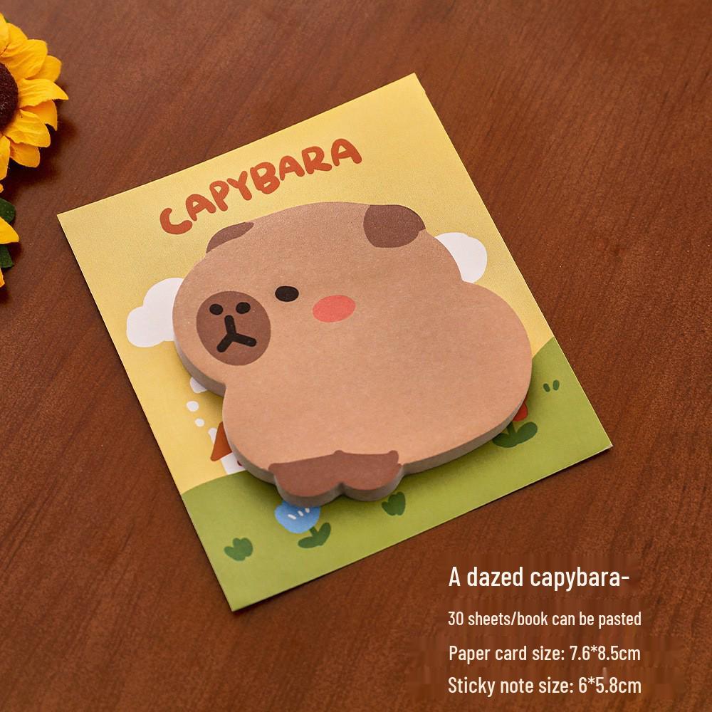 Cartoon Alien Capybara Sticky Notes - Adhesive Memo Markers for Students