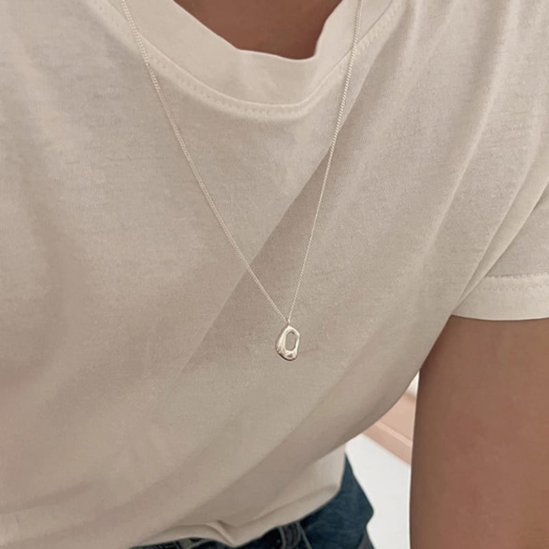 

silver925 sand long necklace (2color) silver