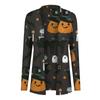 Women's Casual Fashion Halloween Printed Long Sleeve Buttonless Cardigan Jacket