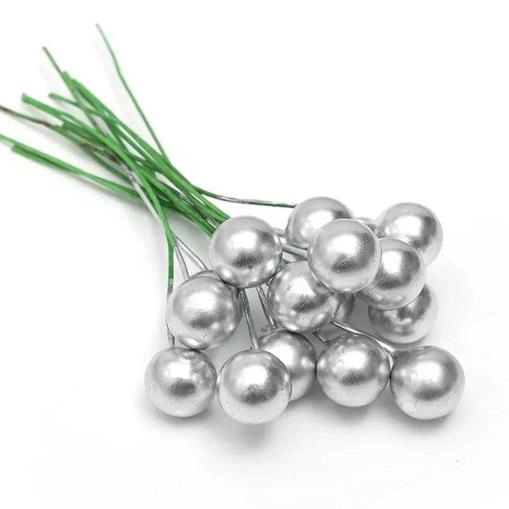 50/100Pcs Simulated Decorative Berries Christmas Artificial Flower Fruit Cherry Plants Home Christmas Party Decoration DIY Gift