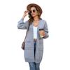 2023 Autumn/winter Women's Casual Knitting Solid Color Pocket Long Fashion Sweater Coat