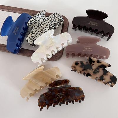Korean Gold Acetate Medium Claw Clip Retro French Updo Temperament Half-Up Hair Clip
