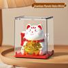 Solar Mini Waving Cat Model - Automatic Shaking Hand Ornament for Office, Desk, Car, or Gift