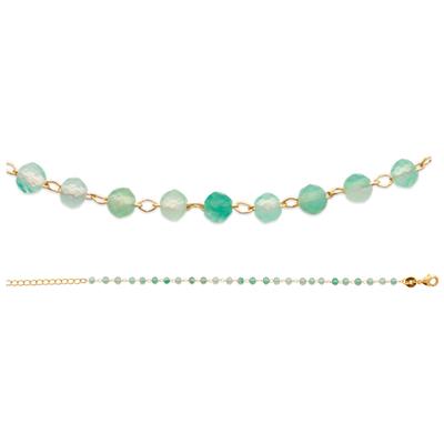 [R4107] - Armband Vergoldet 'Mineralia' goldener Chalcedon - 3 mm