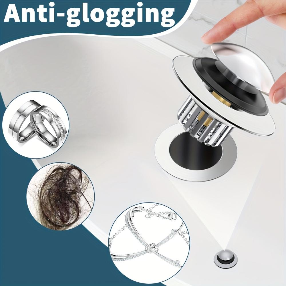 1pc Brass Bathtub Drain Stopper with Hair Catcher, 2-in-1 Pop-up Tub Stopper, Anti-Clogging Filter Basket, Fits 1.45-1.8" Drain Shoe