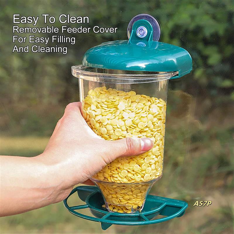 2X Window Bird Feeder With Strong Suction Cup, Removable Hanging Wild Bird Feeder