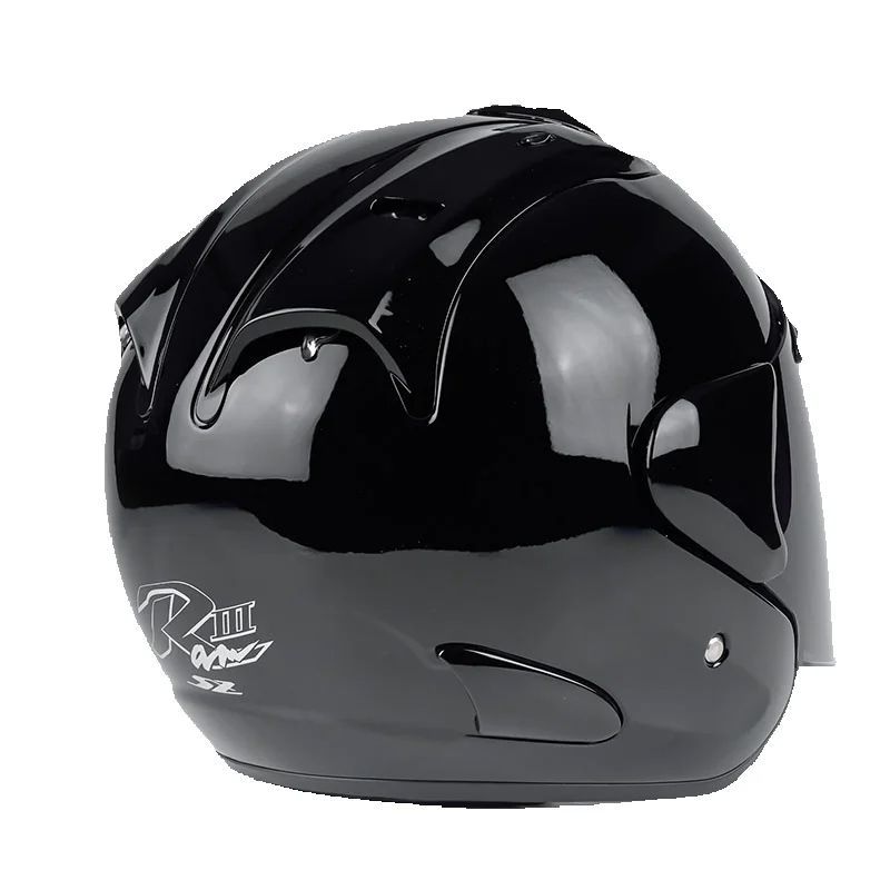 Men and Women Motorcycle Scooter Helmet Ram3 Bright Black Half Helmet Off-Road Summer Racing Safety Helmet Casque Capacete Casco