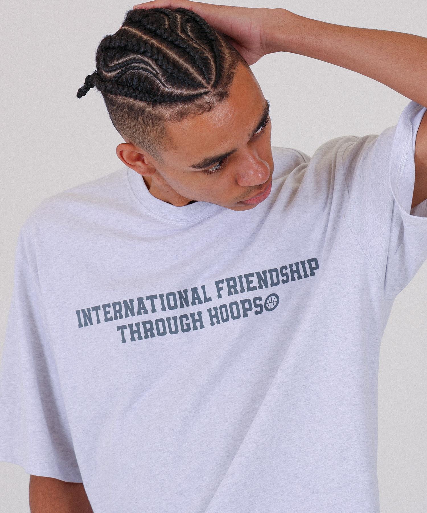 All Day Hux International Friendship Logo Short Sleeve T-Shirt Melange White 0