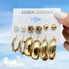 iF ME Fashion Pearl Earring Set Women Luxury Butterfly Love Heart Gold Stud Earrings Resin Hoop Earrings Jewelry Accessories