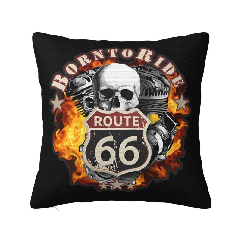 Born To Ride Route Throw Pillow Case cm for Living Room Americas Highway Cushion Cover Soft Polyester Pillowcase