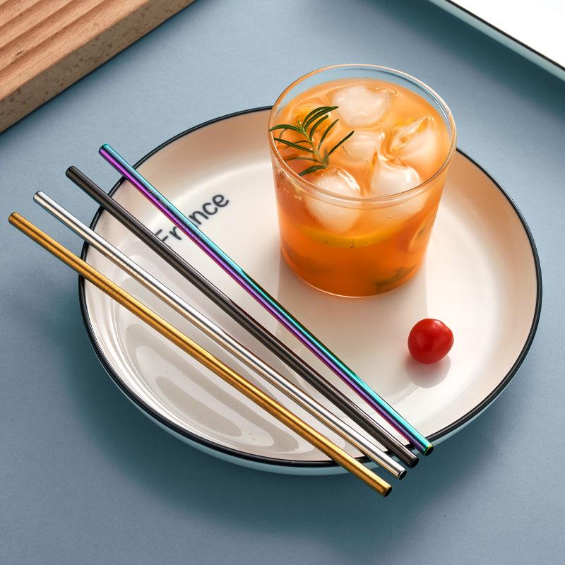 Hongjunda 316 Stainless Steel Reusable Bent Straw Set