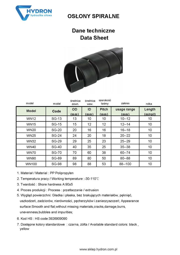 Yellow Spiral Hose Guard Wn40 Range 35-45Mm