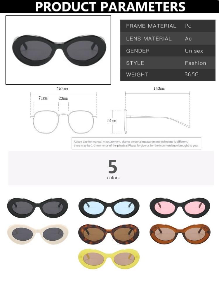 Fashion Oval Round Sunglasses Women Retro Clear Shades UV400 Men Punk Sun Glasses Vintage Designer Luxury Sunglasses