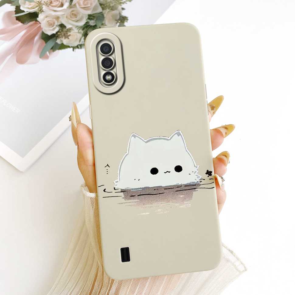 For Samsung Galaxy A01 CAse Cute Rabbit Cat Pattern Cover For Samsung A 01 A01 SM-A015F Silicone Soft Casing Shells 5.7"