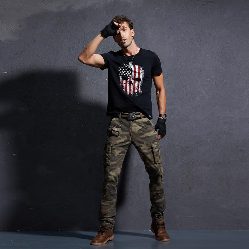 Nové kalhoty pro volný čas Pánské maskáčové overaly Slim Fit legíny