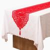 1PC Christmas Table Runner Lace Table Runner Christmas Flower Lace Table Cover for Home Kitchen Tablecloth Wedding Party Supply